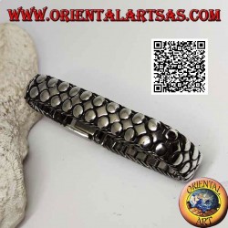 Pulsera de plata plana, ancha y lisa de discos y rombos 20 cm x 12 * 5 mm