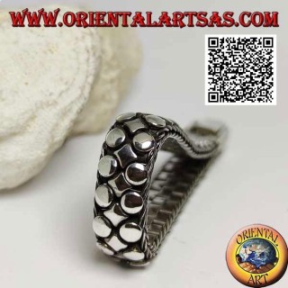 Flaches, breites und glattes Silberarmband aus Scheiben und Rauten 20 cm x 12 * 5 mm
