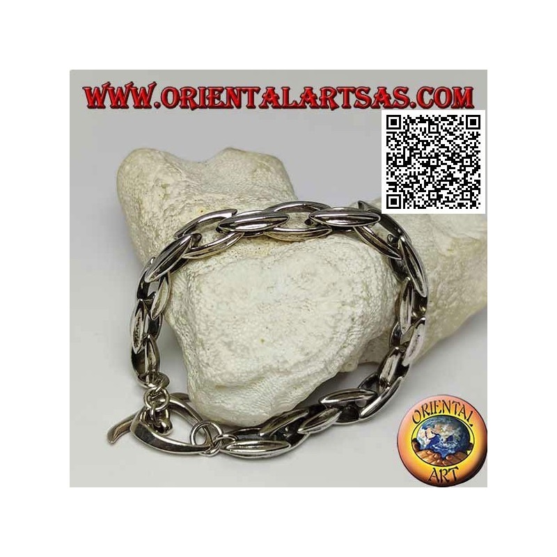 Bracciale Argento 925 Catenaccio, Anelli Allungati | Oriental Art