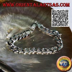 20 cm x 8 * 2 mm Diamant-Groumette-Kette, glattes Silberarmband