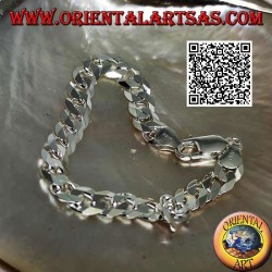 20cm x 8 * 2mm diamond groumette chain smooth silver bracelet
