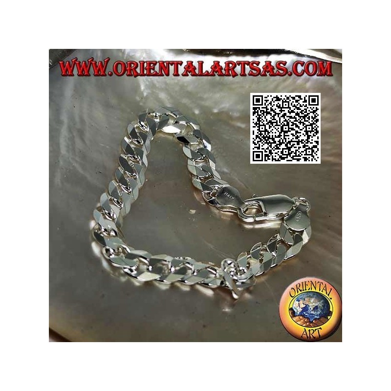 20 cm x 8 * 2 mm pulsera de plata lisa con cadena gruesa de diamantes