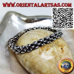 Pulsera de plata suave con anillo de tres filas de 19,5 cm x 7 * 5 mm