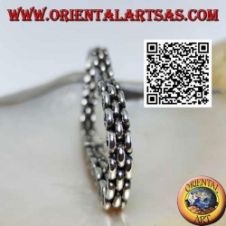 Pulsera de plata suave con anillo de tres filas de 19,5 cm x 7 * 5 mm