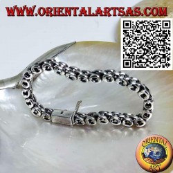19,5 cm x 7 * 5 mm dreireihiges Ringarmband aus weichem Silber