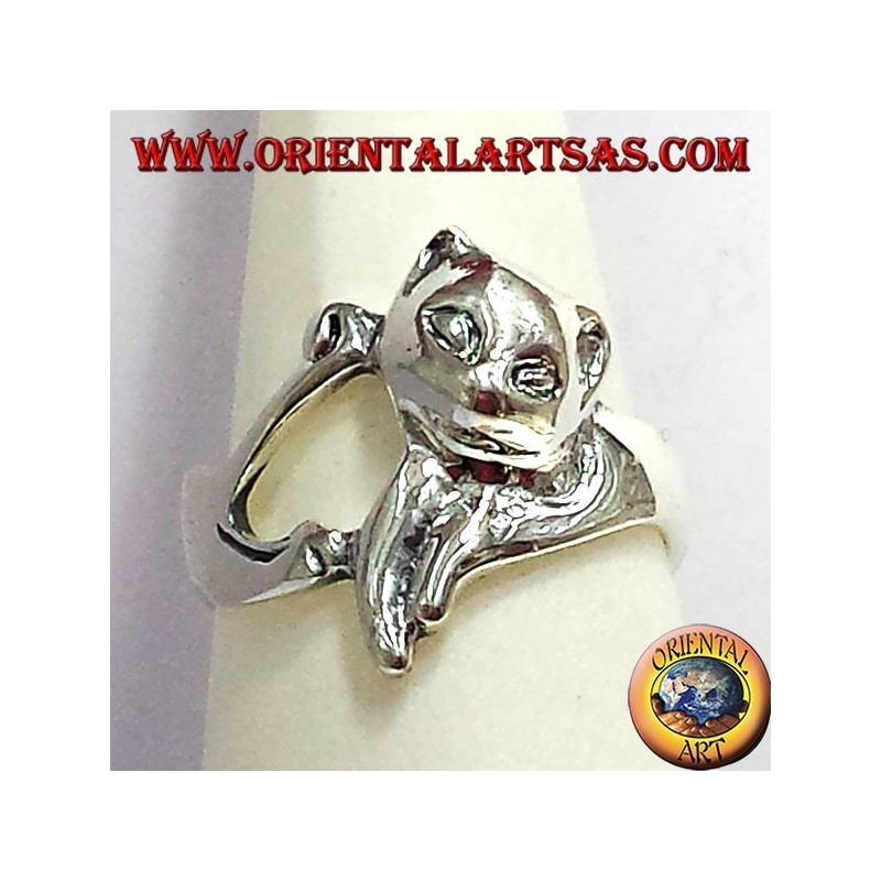 Anello gatto (micio) in argento