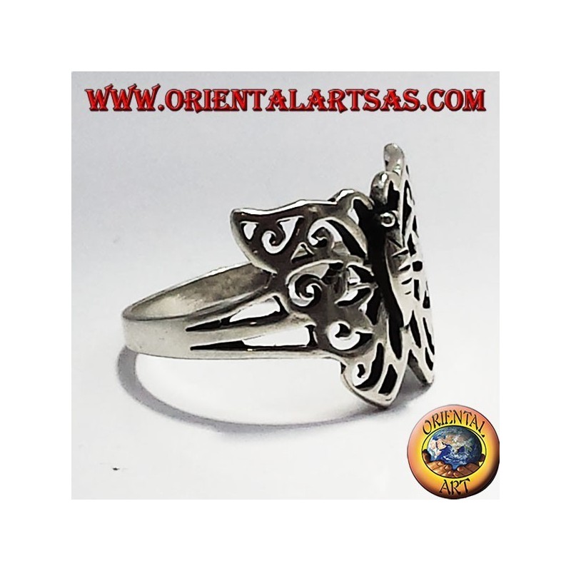 anneau de papillon en argent