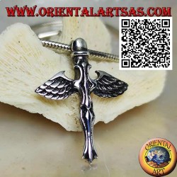 Silberkreuzanhänger mit Schwert und Engelsflügeln von St. Michael