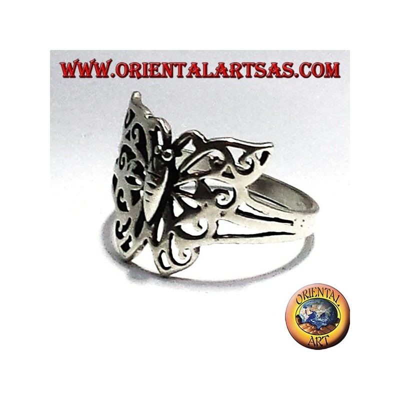 anneau de papillon en argent