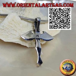 Silberkreuzanhänger mit Schwert und Engelsflügeln von St. Michael