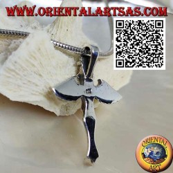 Silberkreuzanhänger mit Schwert und Engelsflügeln von St. Michael