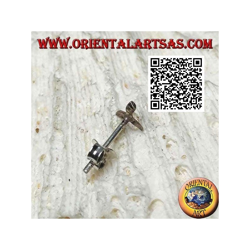 Mini silberner Ohrring, kleiner und glatter Walschwanz