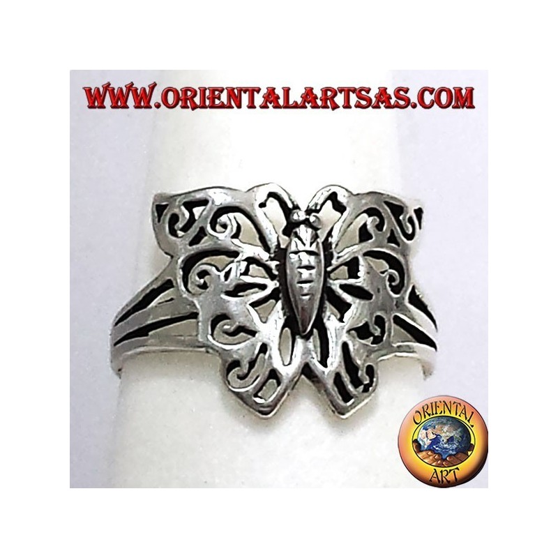 anneau de papillon en argent