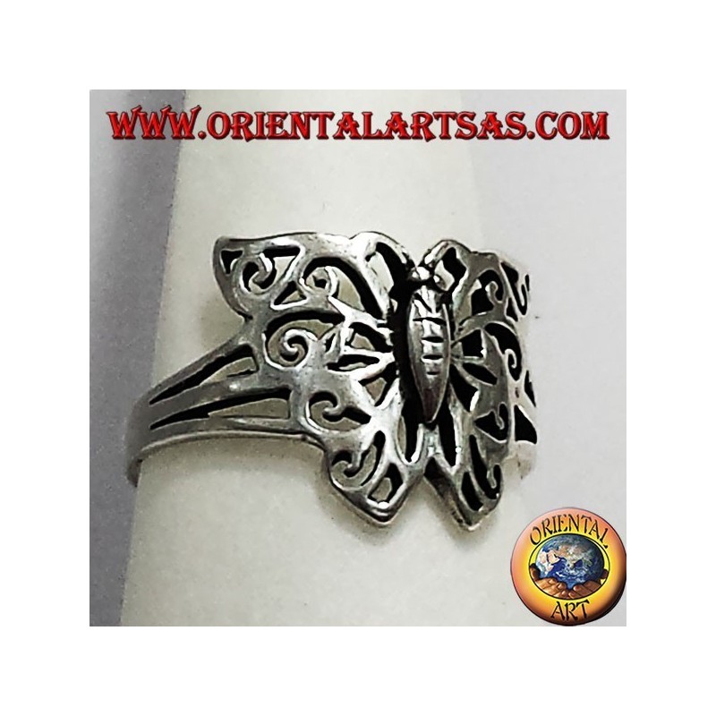 anneau de papillon en argent