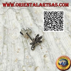 Mini pendiente de plata, la hoja de marihuana tallada