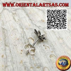 Mini pendiente de plata, la hoja de marihuana tallada