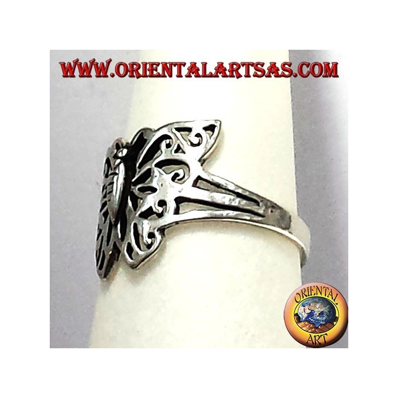 anneau de papillon en argent