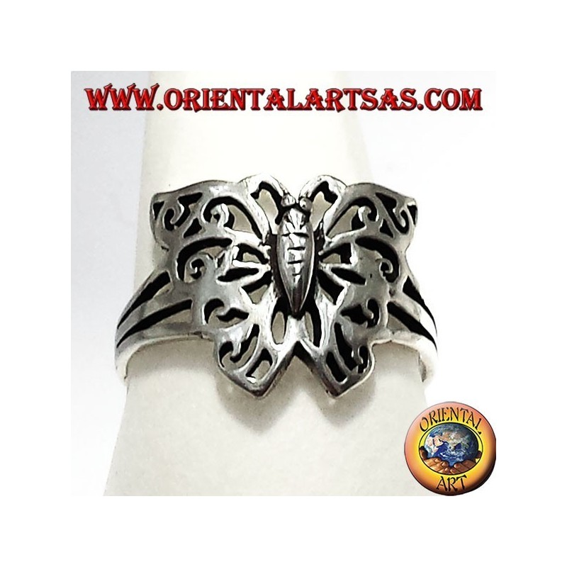 anneau de papillon en argent