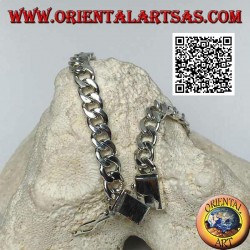Rundketten-Silberarmband, flach und glatt, 23 cm x 7 * 2 mm Bordstein