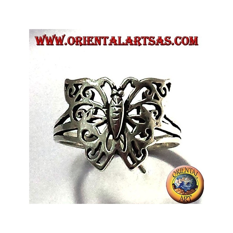 anneau de papillon en argent