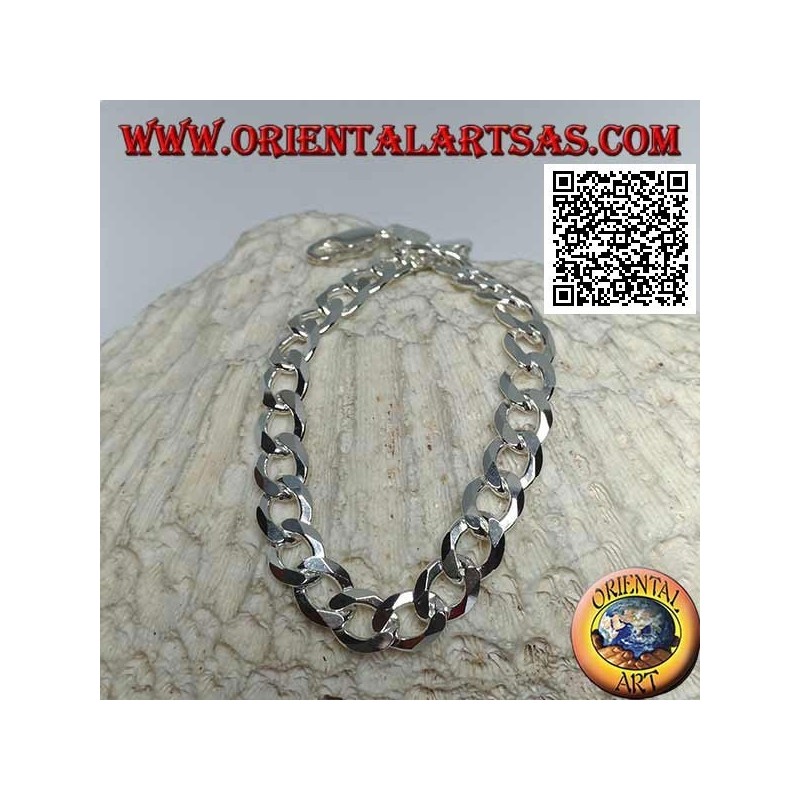 Bracciale Argento Grumetta Piatta Diamantata | Oriental Art