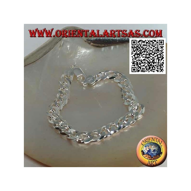 Bracciale Argento Grumetta Piatta Diamantata | Oriental Art