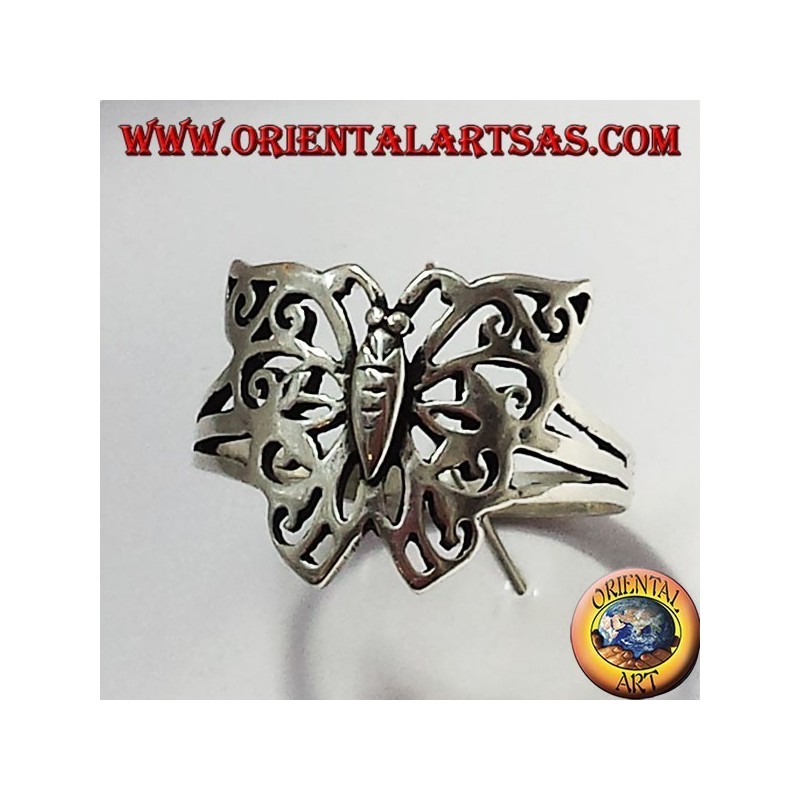 anneau de papillon en argent