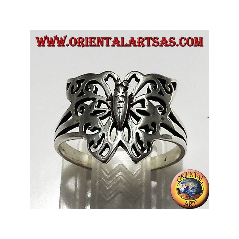 anneau de papillon en argent
