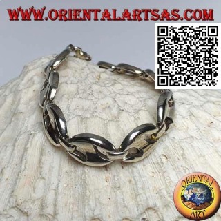 20 cm x 13 * 3 mm durchbrochenes ovales Silberarmband