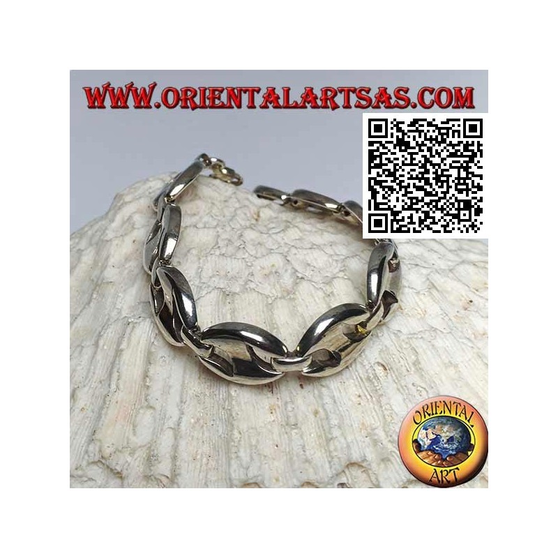 Pulsera de plata ovalada calada de 20 cm x 13 * 3 mm