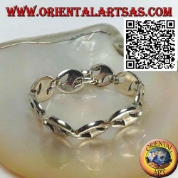 Pulsera de plata ovalada calada de 20 cm x 13 * 3 mm