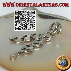 Pulsera de plata ovalada calada de 20 cm x 13 * 3 mm