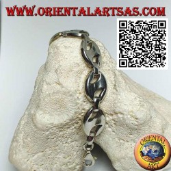 Pulsera de plata ovalada calada de 20 cm x 13 * 3 mm