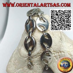 20cm x 13 * 3mm openwork oval silver bracelet