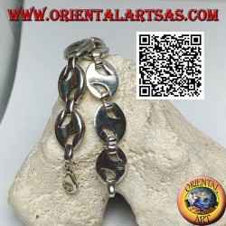 Pulsera de plata ovalada calada de 20 cm x 13 * 3 mm