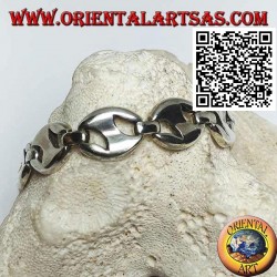 Pulsera de plata ovalada calada de 20 cm x 13 * 3 mm
