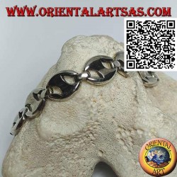 20cm x 13 * 3mm openwork oval silver bracelet