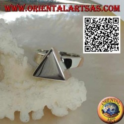 Glatter Silberring mit dreieckigem Prisma