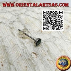 Mini pendiente de plata, redondo con sonrisa (verde y blanco)