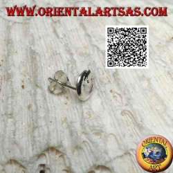 Pendiente mini de plata, con luna y estrella colgando liso y redondeado