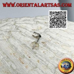 Mini silberner Ohrring, mit Mond und Stern hängen glatt und abgerundet
