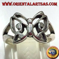 mariposa anillo de plata maciza