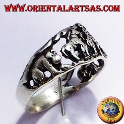 Silver ring, animals of the African Savannah