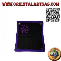 Tobacco pouch with spiral sun and internal zip, in 100% cotton and clip closure (purple)