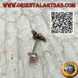 Mini boucle d'oreille en argent, le frelon