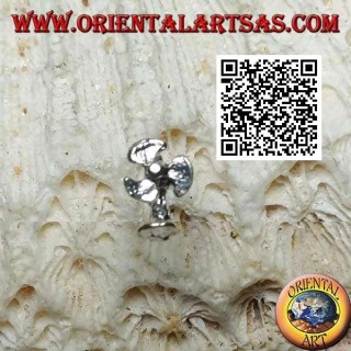 Mini boucle d'oreille en argent, l'éventail