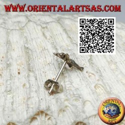 Mini boucle d'oreille en argent, l'homme libre