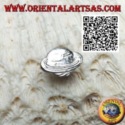 Mini silver earring, the planet Saturn