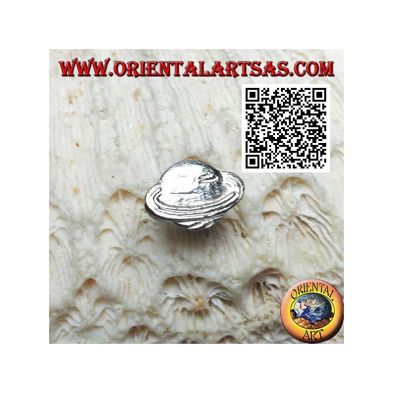 Mini boucle d'oreille en argent, la planète Saturne