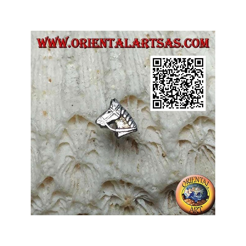 Mini pendiente de plata, cabeza de caballo de perfil